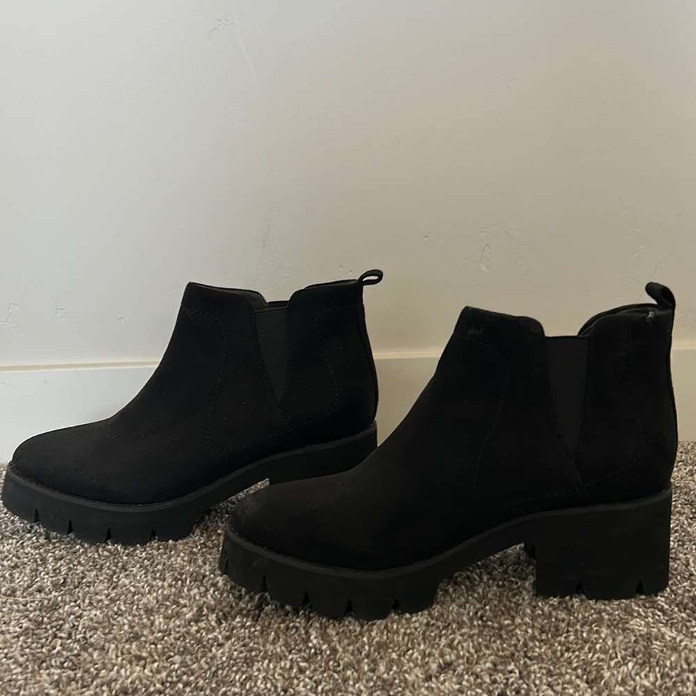Black suede bootie